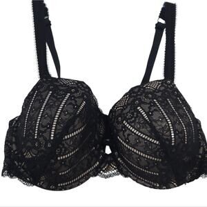 Mariemelli Lace Bra 40DD Black, Underwire Bra, Sexy Bra, Molded Cups